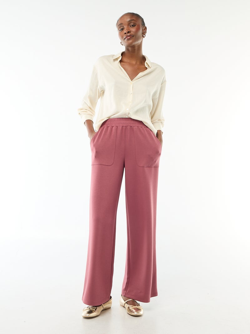 Chemisier manches longues en satin uni Beige - Kiabi