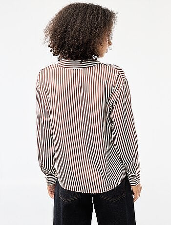 Chemisier manches longues en satin uni