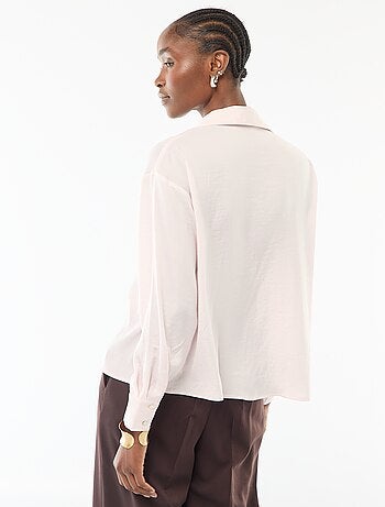 Chemisier manches longues en satin uni