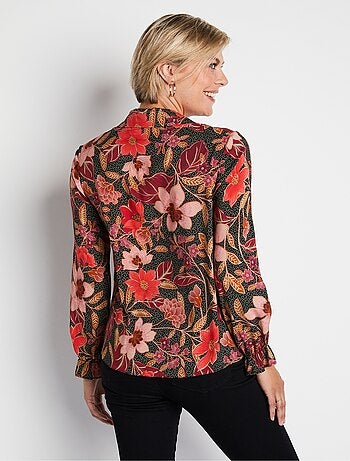 Chemisier manches longues motif floral