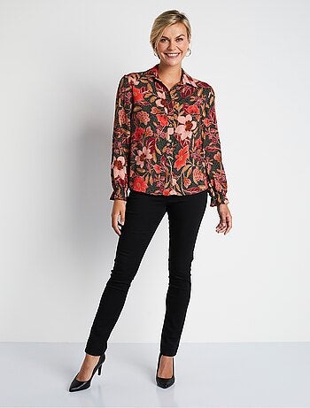 Chemisier manches longues motif floral