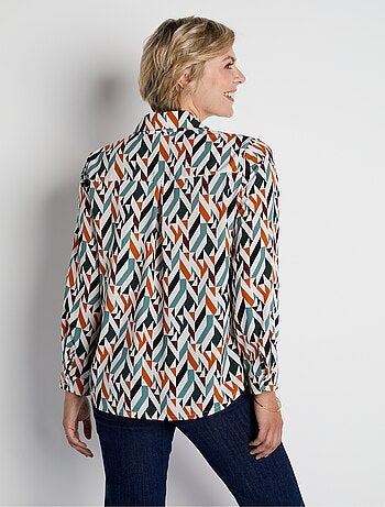 Chemisier manches longues motif graphique