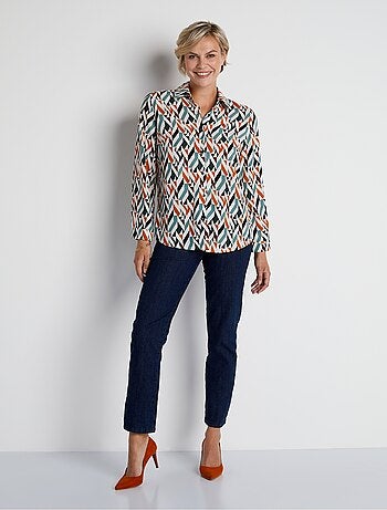 Chemisier manches longues motif graphique