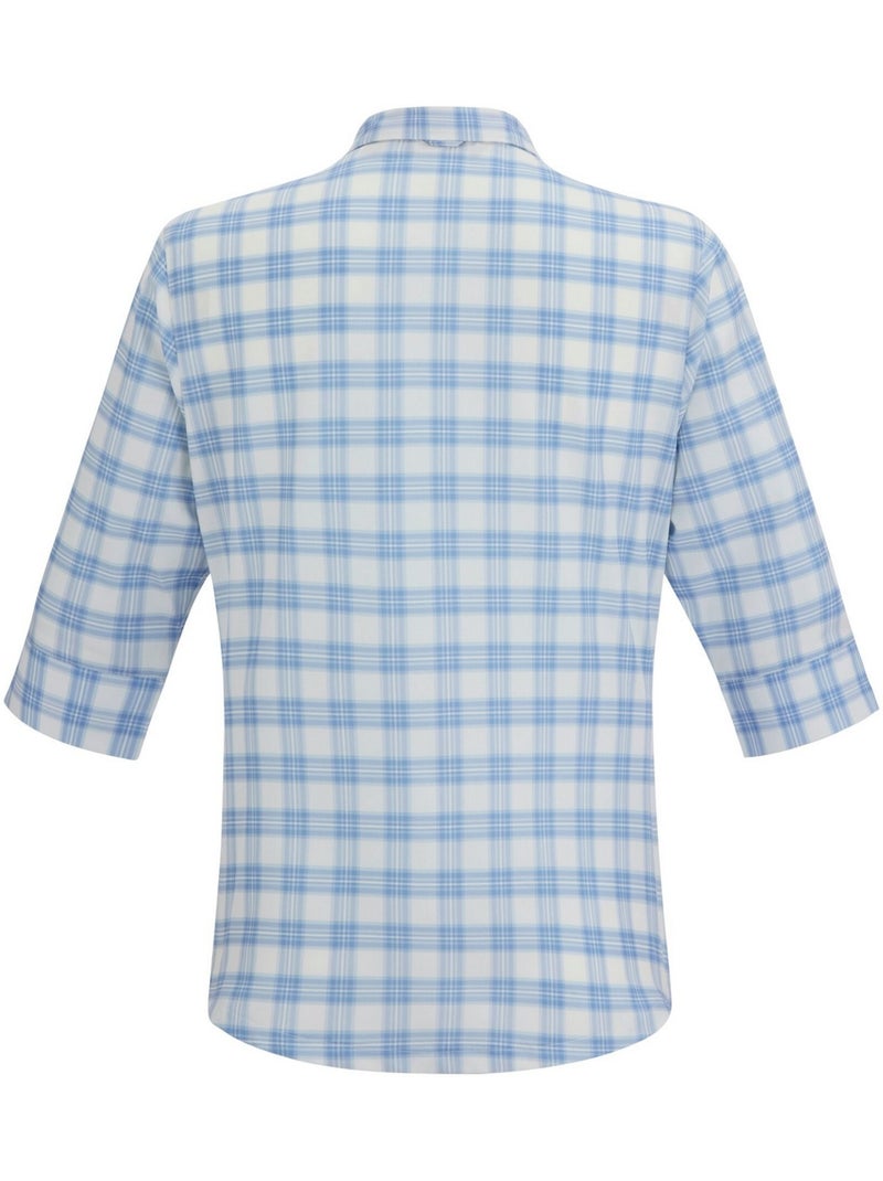 Chemisier manches ¾ motif/style à carreaux keralin - regatta Bleu clair - Kiabi