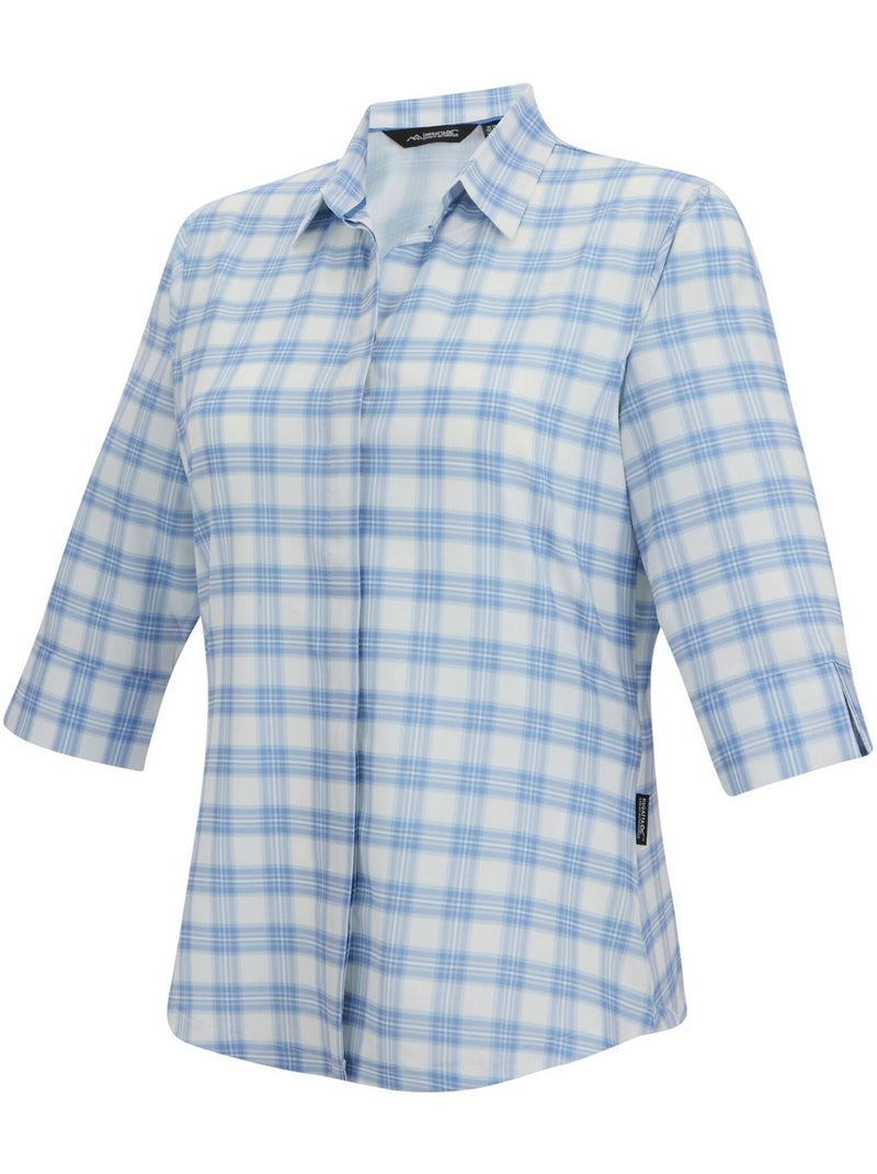 Chemisier manches ¾ motif/style à carreaux keralin - regatta Bleu clair - Kiabi