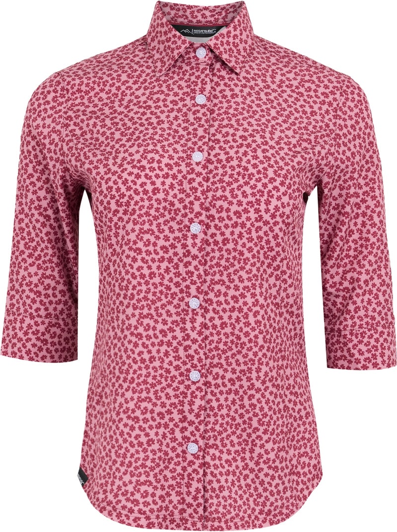 Chemisier manches ¾ motif/style floral kinnis - regatta Rose fushia - Kiabi