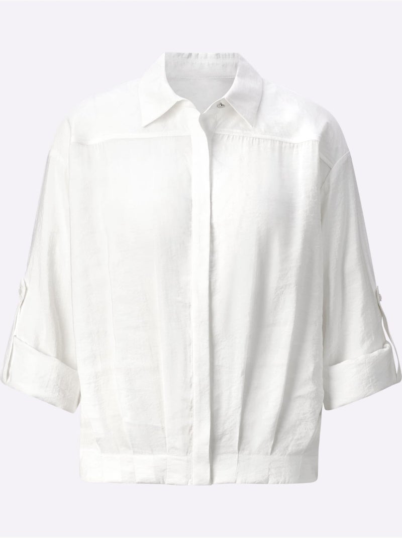Chemisier Mélange De Modal Doux - Taille Standard - Helline Ecru - Kiabi