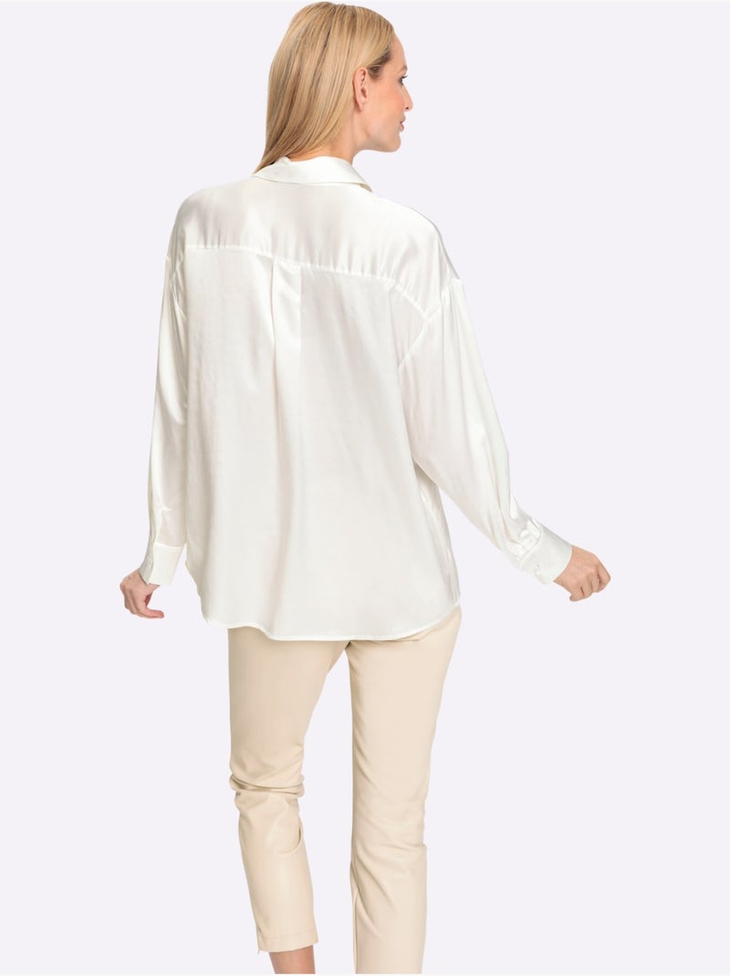 Chemisier Mélange De Soie Et Viscose De Qualité - Taille Standard - Helline Ecru - Kiabi
