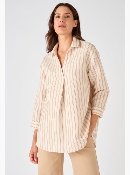 Chemisier mélange lin et viscose - Damart - Kiabi
