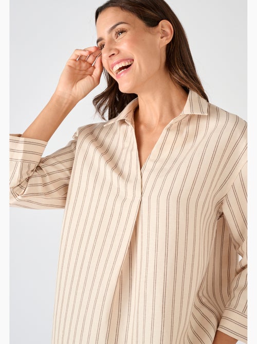 Chemisier mélange lin et viscose - Damart - Kiabi