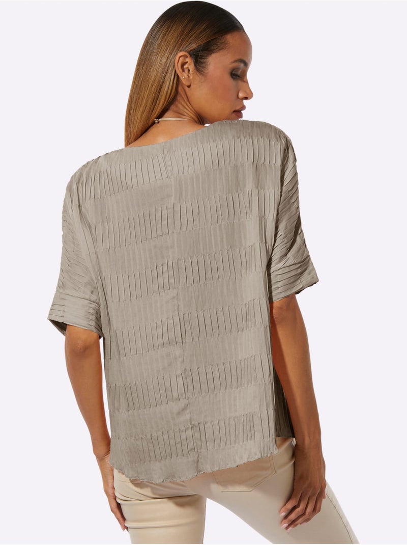 Chemisier Mélange Viscose-lin Estival - Taille Standard - Helline Beige - Kiabi