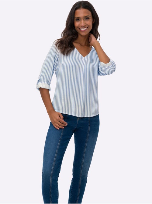 Chemisier Motif à Rayures Mode - Taille Standard - helline - Kiabi