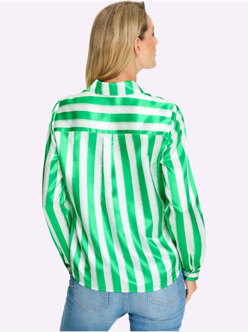 Chemisier Motif à Rayures Mode - Taille Standard - helline Vert - Kiabi