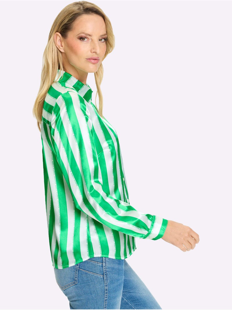 Chemisier Motif à Rayures Mode - Taille Standard - helline Vert - Kiabi