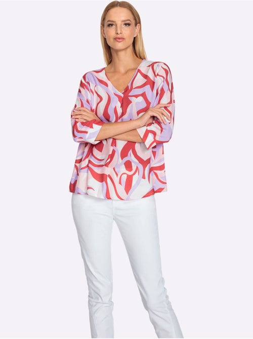 Chemisier Motif Abstrait - Taille Standard - helline - Kiabi