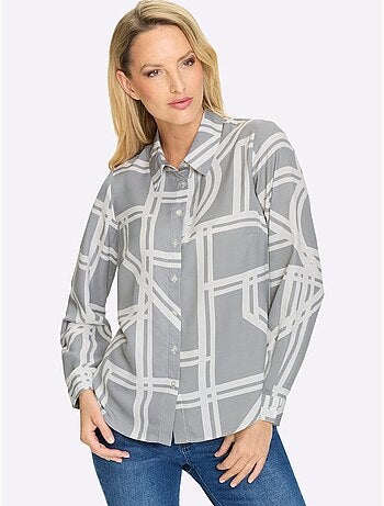 Chemisier Motif Graphique - Taille Standard - helline