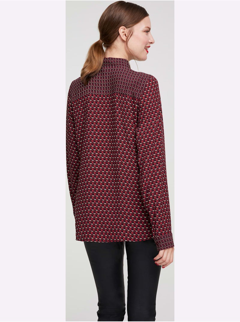 Chemisier Motif Imprimé - Taille Standard - Helline Blanc Violet - Kiabi