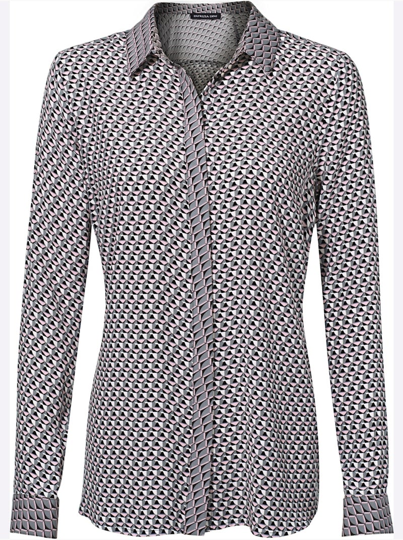 Chemisier Motif Imprimé - Taille Standard - Helline Gris Rose - Kiabi