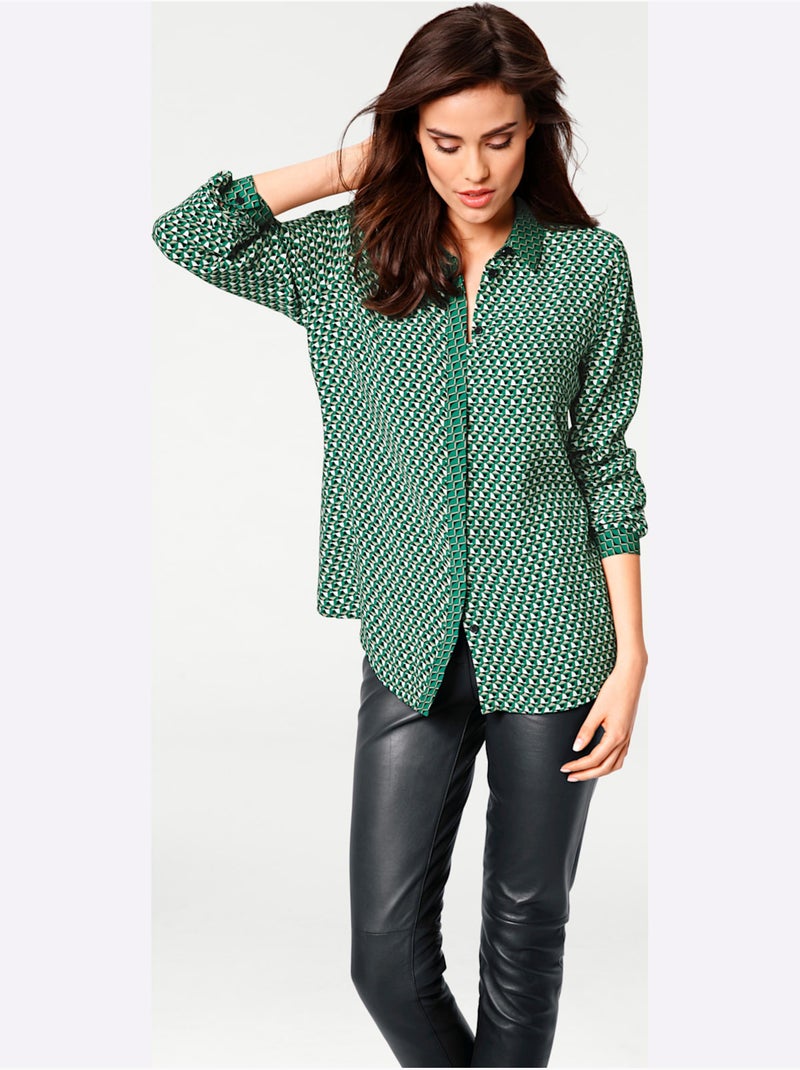 Chemisier Motif Imprimé - Taille Standard - Helline Gris Vert - Kiabi