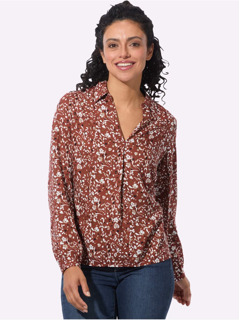 Chemisier Motif Imprimé - Taille Standard - Witt Noir Rouge Noir - Kiabi
