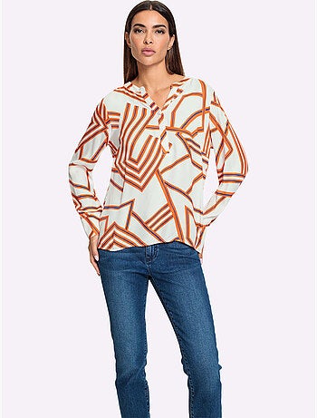 Chemisier Motif Imprimé Exclusif - Taille Standard - Helline