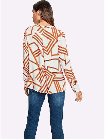 Chemisier Motif Imprimé Exclusif - Taille Standard - Helline