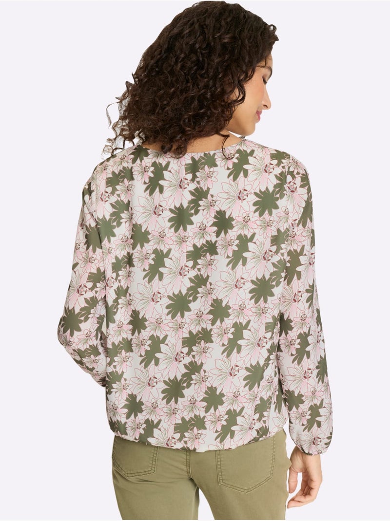 Chemisier Motif Imprimé Exclusif - Taille Standard - Helline Blanc Vert - Kiabi
