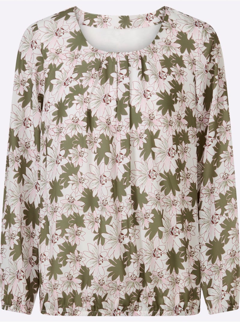 Chemisier Motif Imprimé Exclusif - Taille Standard - Helline Blanc Vert - Kiabi