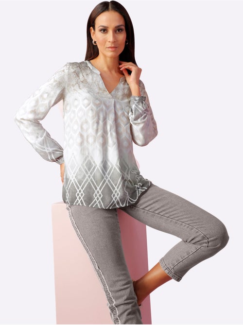 Chemisier Motif Imprimé Exclusif - Taille Standard - Helline - Kiabi Chemisier Motif Imprimé Exclusif - Taille Standard - Helline - Kiabi