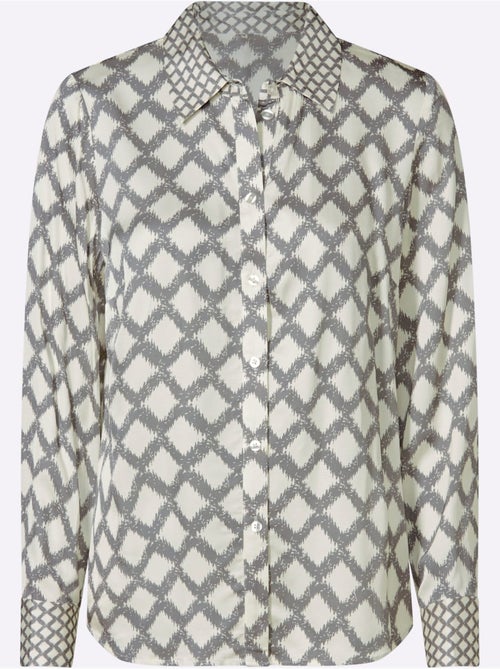Chemisier Motif Losanges Mode - Taille Standard - Helline - Kiabi Chemisier Motif Losanges Mode - Taille Standard - Helline - Kiabi