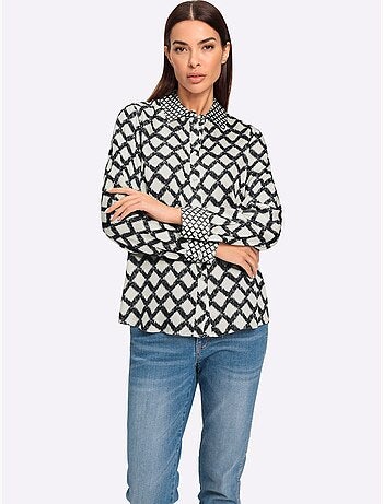 Chemisier Motif Losanges Mode - Taille Standard - Helline