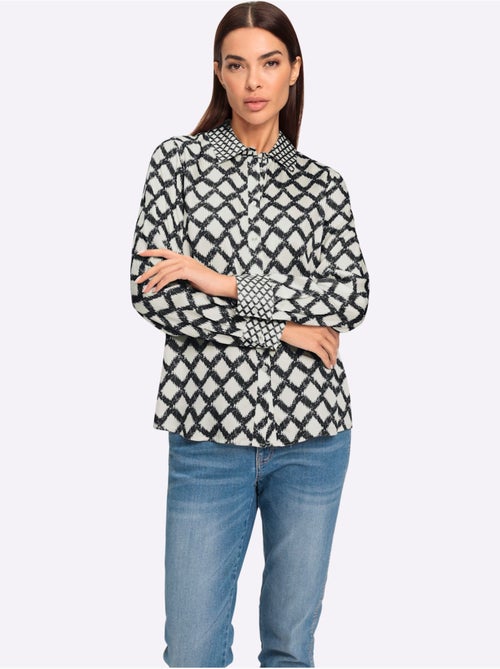 Chemisier Motif Losanges Mode - Taille Standard - Helline - Kiabi Chemisier Motif Losanges Mode - Taille Standard - Helline - Kiabi
