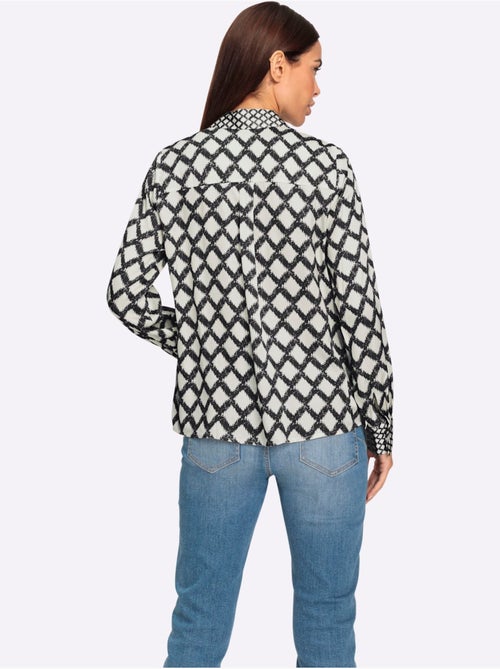 Chemisier Motif Losanges Mode - Taille Standard - Helline - Kiabi Chemisier Motif Losanges Mode - Taille Standard - Helline - Kiabi