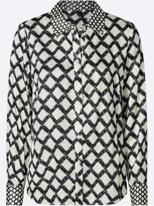 Chemisier Motif Losanges Mode - Taille Standard - Helline - Kiabi Chemisier Motif Losanges Mode - Taille Standard - Helline - Kiabi