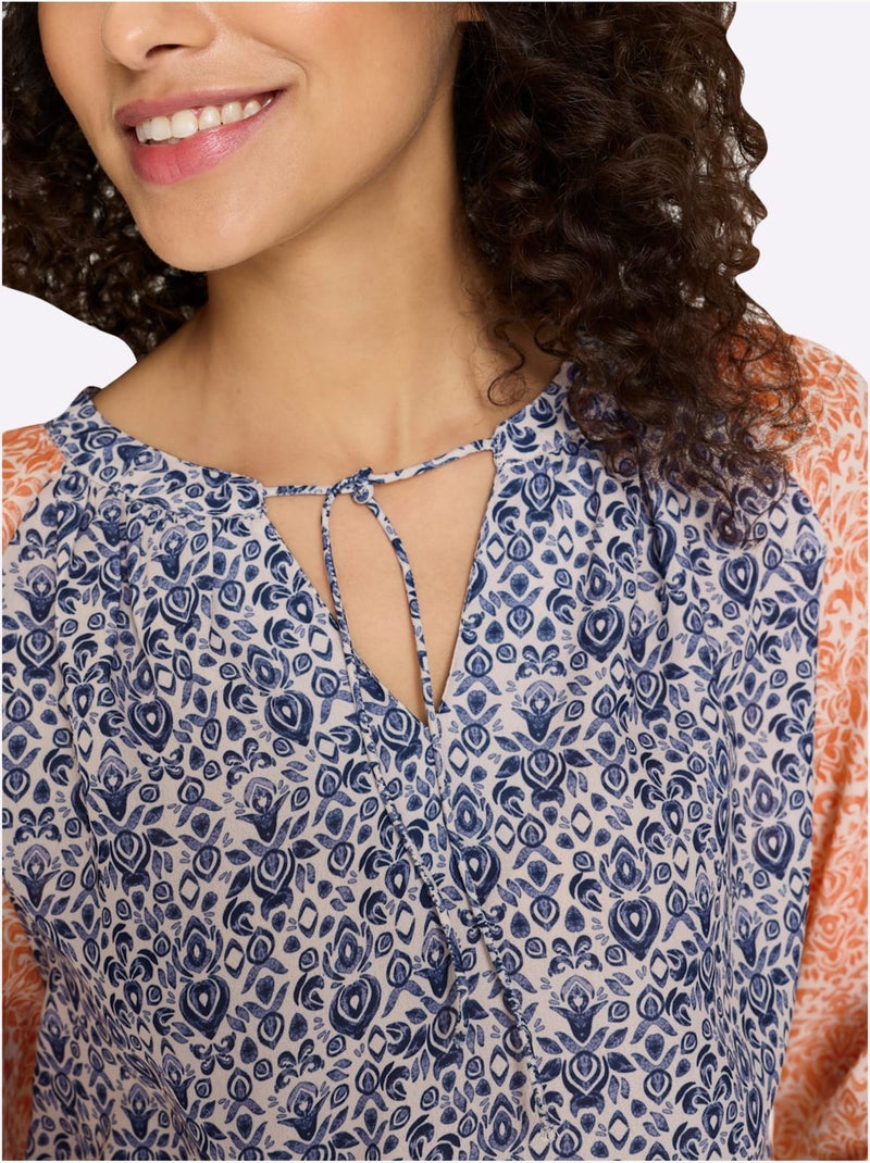 Chemisier Motif Paisley - Taille Standard - Helline Bleu Orange Bleu - Kiabi