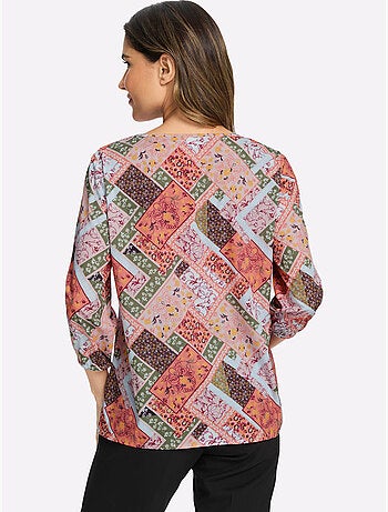 Chemisier Motif Patchwork - Taille Standard - Moda Vilona