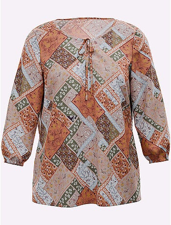 Chemisier Motif Patchwork - Taille Standard - Moda Vilona