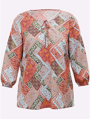 Chemisier Motif Patchwork - Taille Standard - Moda Vilona