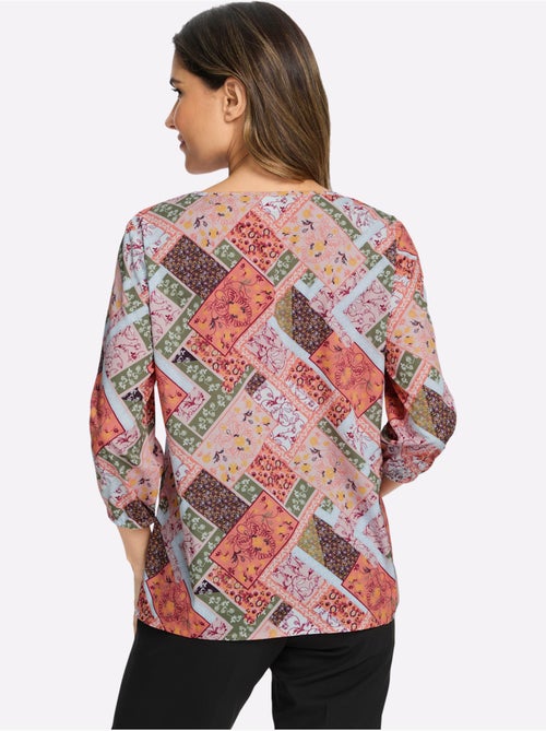 Chemisier Motif Patchwork - Taille Standard - Moda Vilona - Kiabi Chemisier Motif Patchwork - Taille Standard - Moda Vilona - Kiabi
