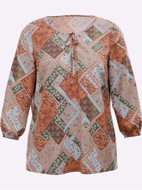 Chemisier Motif Patchwork - Taille Standard - Moda Vilona - Kiabi Chemisier Motif Patchwork - Taille Standard - Moda Vilona - Kiabi