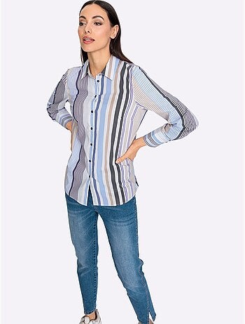 Chemisier Motif Rayé Moderne - Taille Standard - helline