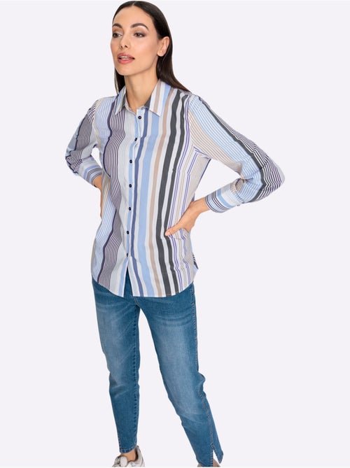 Chemisier Motif Rayé Moderne - Taille Standard - helline - Kiabi