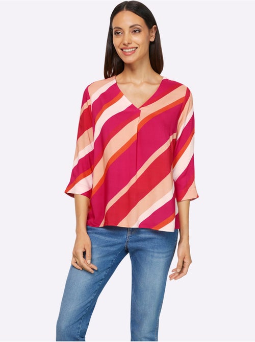 Chemisier Motif Rayé Moderne - Taille Standard - Helline - Kiabi Chemisier Motif Rayé Moderne - Taille Standard - Helline - Kiabi