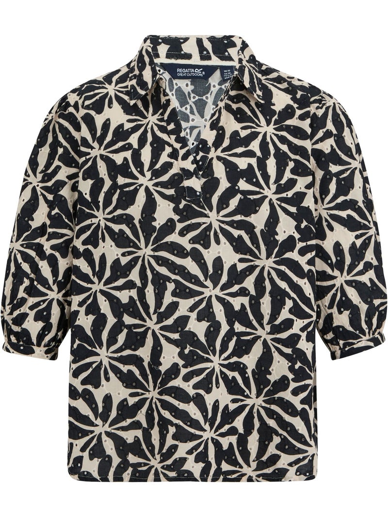 Chemisier motif/style floral abstrait nofino - regatta Beige - Kiabi