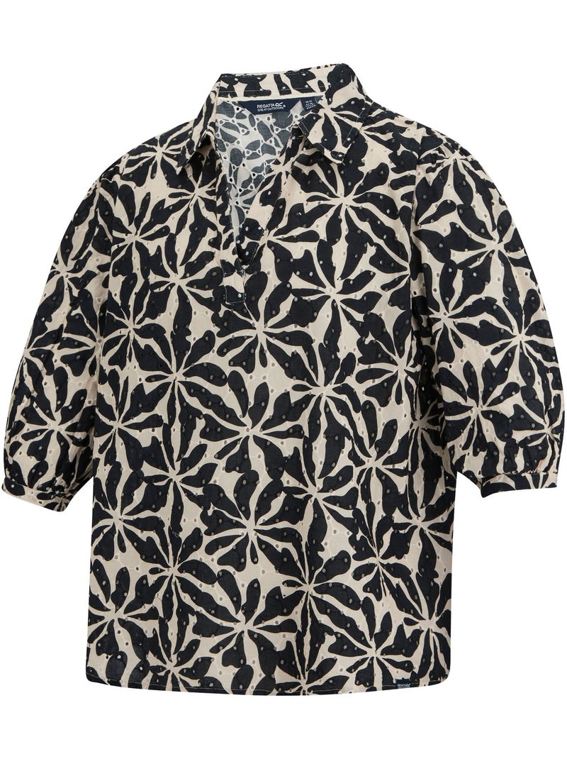 Chemisier motif/style floral abstrait nofino - regatta Beige - Kiabi