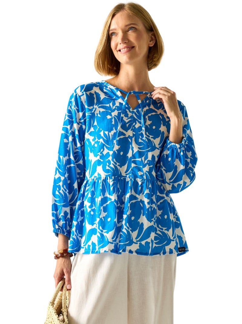 Chemisier motif/style floral primden - regatta Bleu - Kiabi