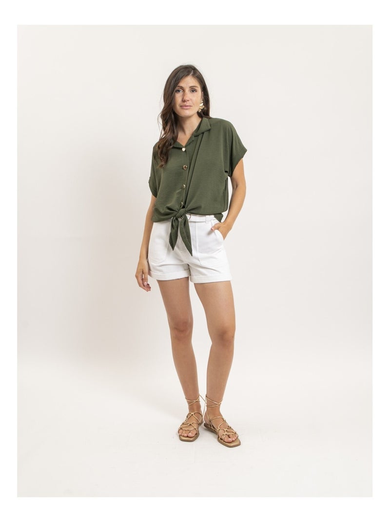Chemisier noué ORAGE Kaki - Kiabi