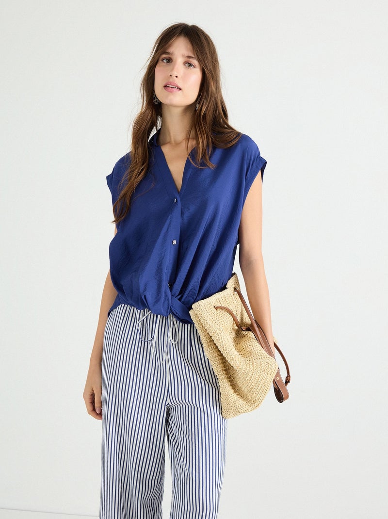 Chemisier noué pour femme MO Fashion Bleu - Kiabi