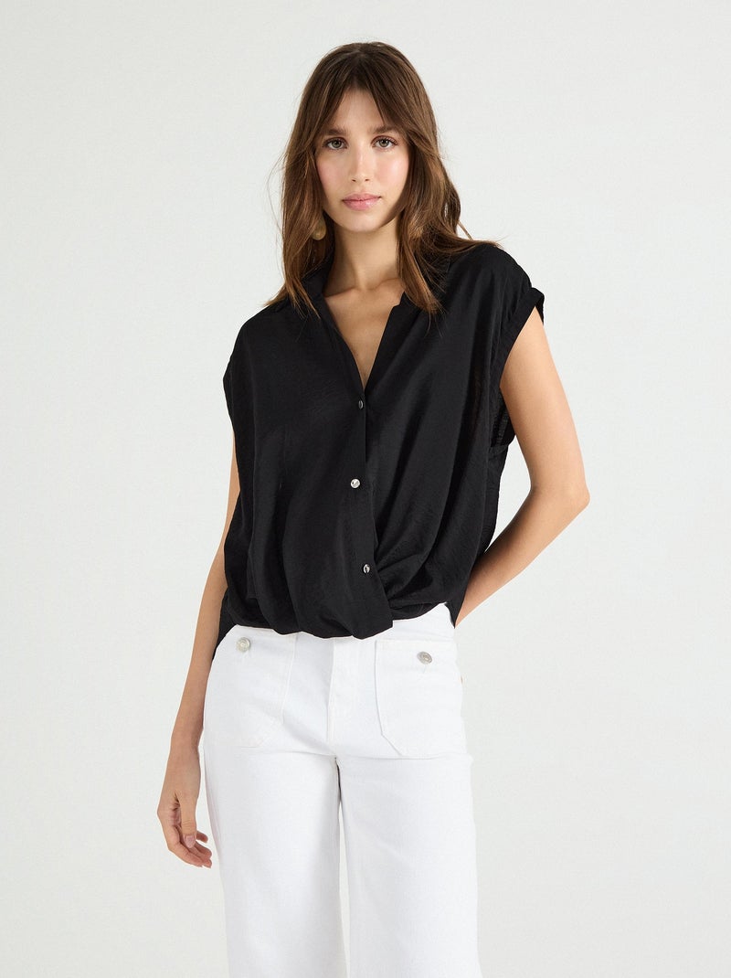 Chemisier noué pour femme MO Fashion Noir - Kiabi
