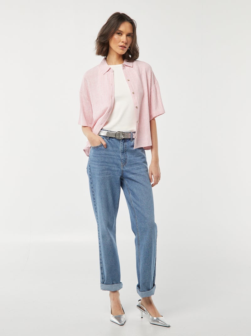 Chemisier oversize en lin ROSE - Kiabi